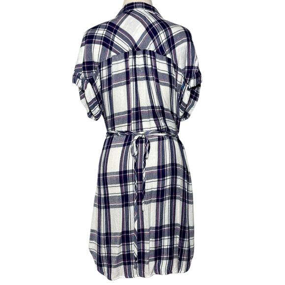 Rails Haley Orchid Plaid Button Down Dress SZ M - Picture 4 of 8